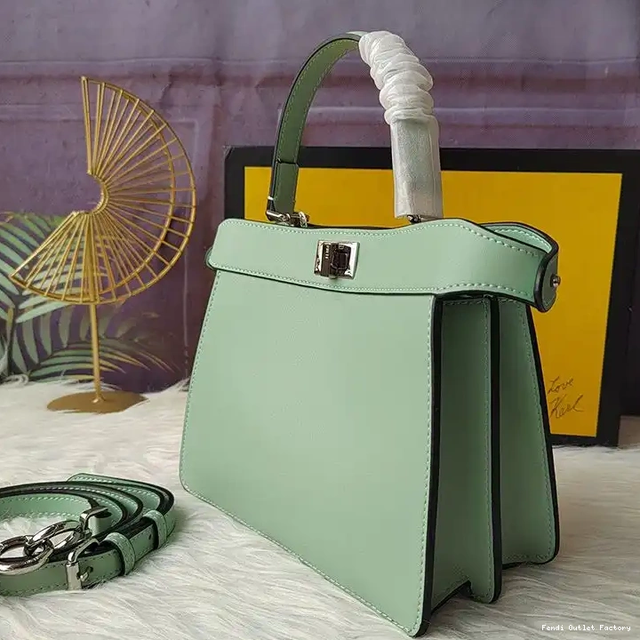 HOT Fendi Bag Nappa Green Peekaboo In ISeeU Petite Leather 0507